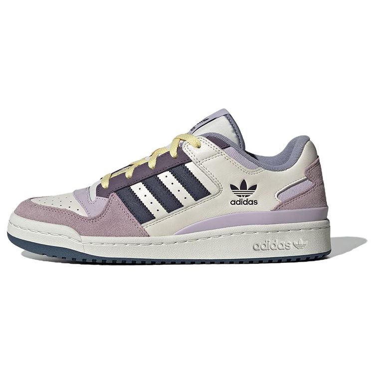 Adidas Originals Forum Low Cl Shoes Comfortable Versatile Shock Absorbing Durable Low Top Retro Basketball Shoes Women Sneakers White Purple ID6266