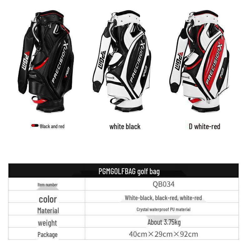 PGM Men's Waterproof PU Golf Bag, Large Capacity Club Bag