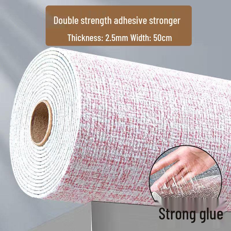 3D Linen Self-Adhesive Wallpaper: Waterproof, Moisture-Proof, Anti-Mold Wall Stickers for Bedroom Renovation