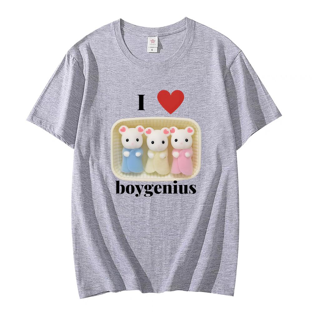 I Heart Boygenius Calico Critter Baby Design T-shirts for Women Men Cute Cotton Tshirts Anime Print Soft O-neck Tees Summer Tops