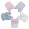 Cute Kawaii Bow Newborn Hat Baby Hats Nursery Hospital Beanie Cap Solid Color Striped Infant Hat Soft Turban Hats for Baby Girls