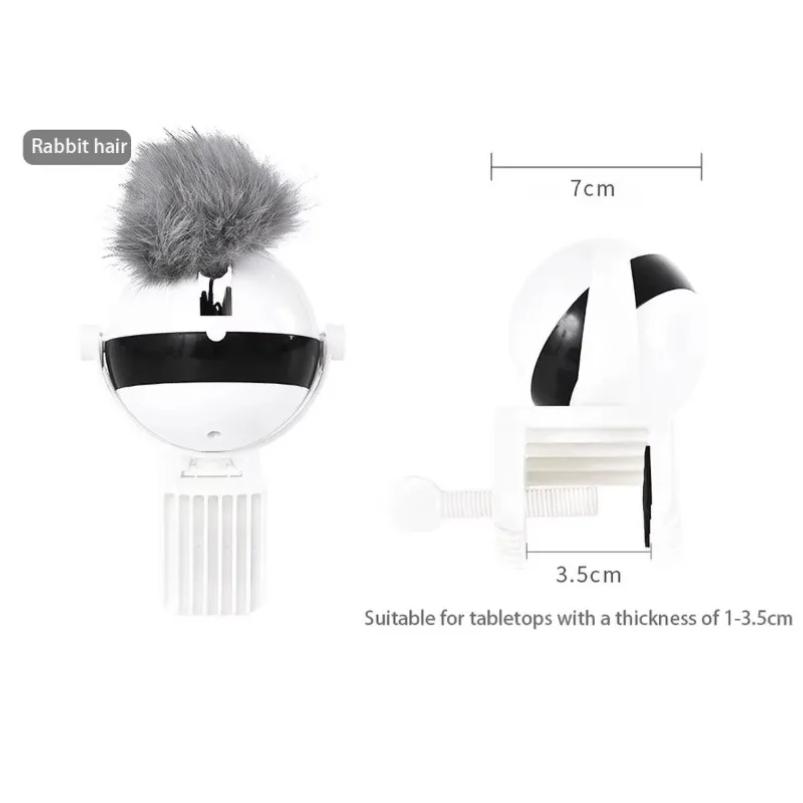 Automatic Cat Teaser Toy Hands-Free Play 7Cm Ball Clamp Design 5-Minute Simple Style Auto Shutoff Cat Playing For Pets Ball Toy