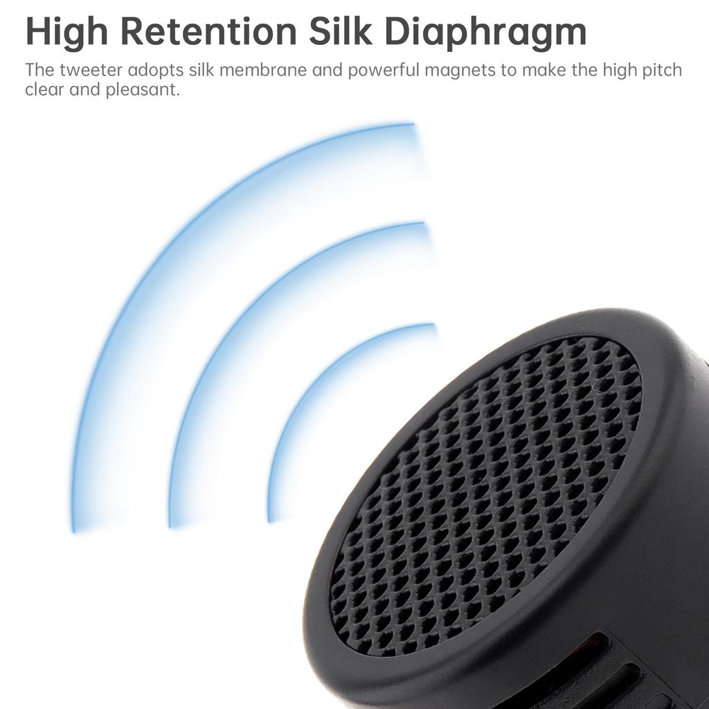 4 Stück 500W Hocheffiziente Mini-Kalotten-Hochtonlautsprecher Hochfrequenz für Car-Audio-System Schwarz