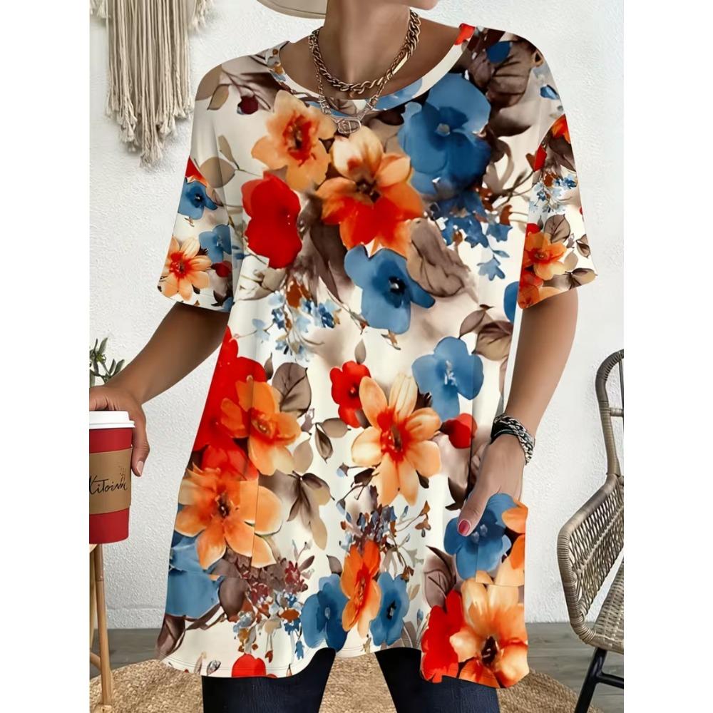 2026 Neues Sommer-T-Shirt mit kurzen Ärmeln, 3D-bedrucktes T-Shirt mit Tasche, Lässig und Modisch, Übergröße T-Shirt