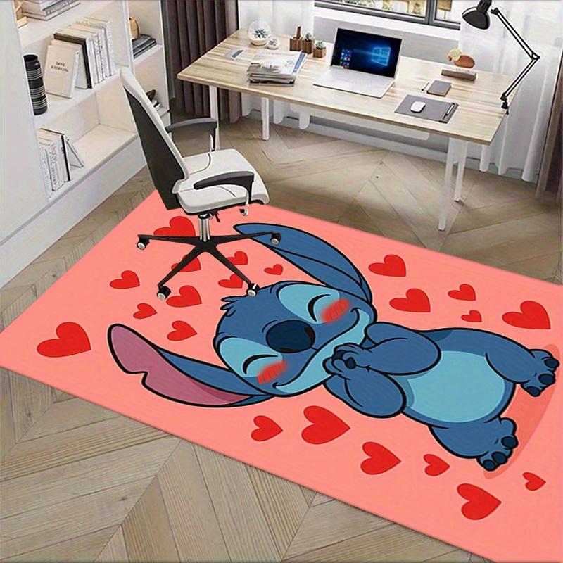 Office Rug Stitch, Hearts Theme 3D Printed Anti-Slip Rug-Machine Washable for Living Room