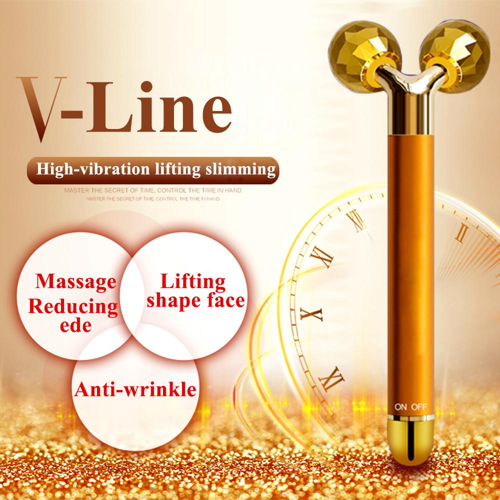 Liftovací zpevňující 24K Beauty Bar V Face Artifact Face-Lift Stick Anti Eye Wrinkling Roller Facial Body Massage Beauty Bar