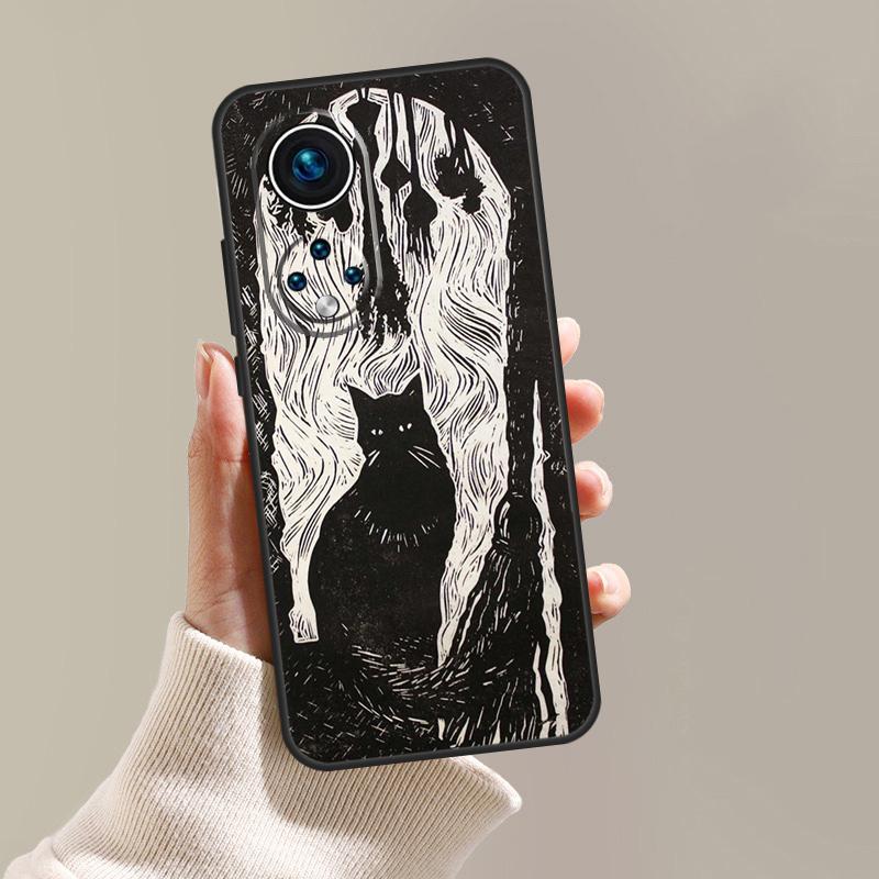 Witch Black Cat Case For Honor Magic 5 6 7 8 Pro 200 400 Lite 50 70 90 Win RT X8c X8b X9a X9b X9c X9d Cover
