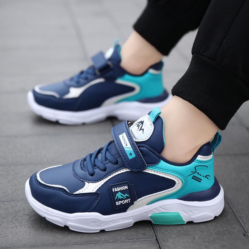 Kinder PU Leder Sneaker Rutschfeste Laufschuhe für Kinder Wasserdichte Sportschuhe Outdoor-Schuhe Atmungsaktiv