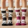 Women's Plus Velvet Christmas Floor Socks: Cozy Snow Sleep Slippers & Leg Covers