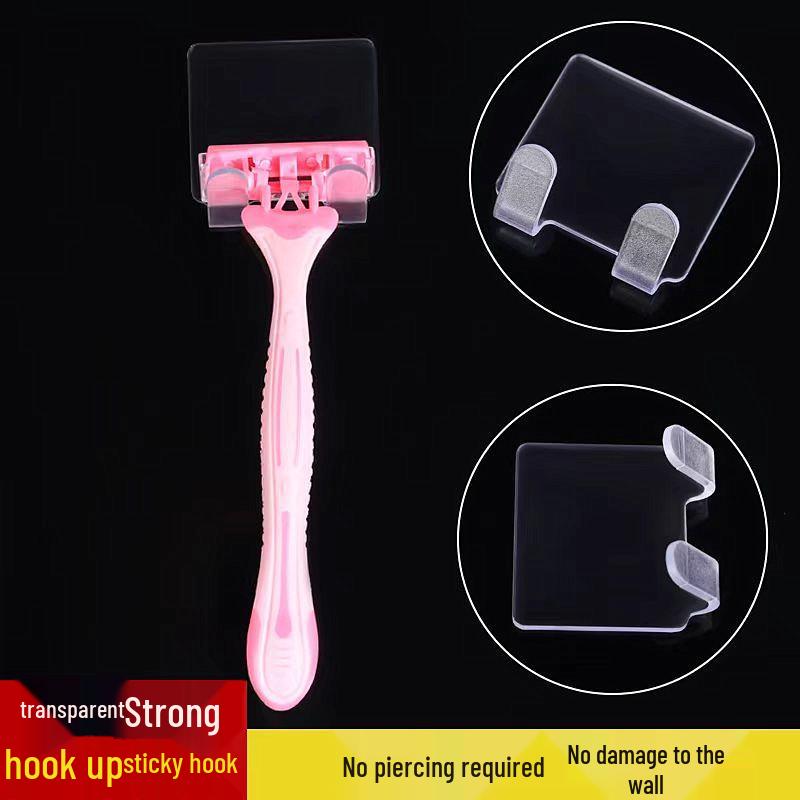 

Transparent No-Drill Double Adhesive Hook for Kitchen & Bathroom - Strong, No-Trace Design for Clothes & More Transparent Double Hook 1-pack