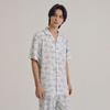 Men S Pajama Set Short Sleeve + 9 pantS H027
