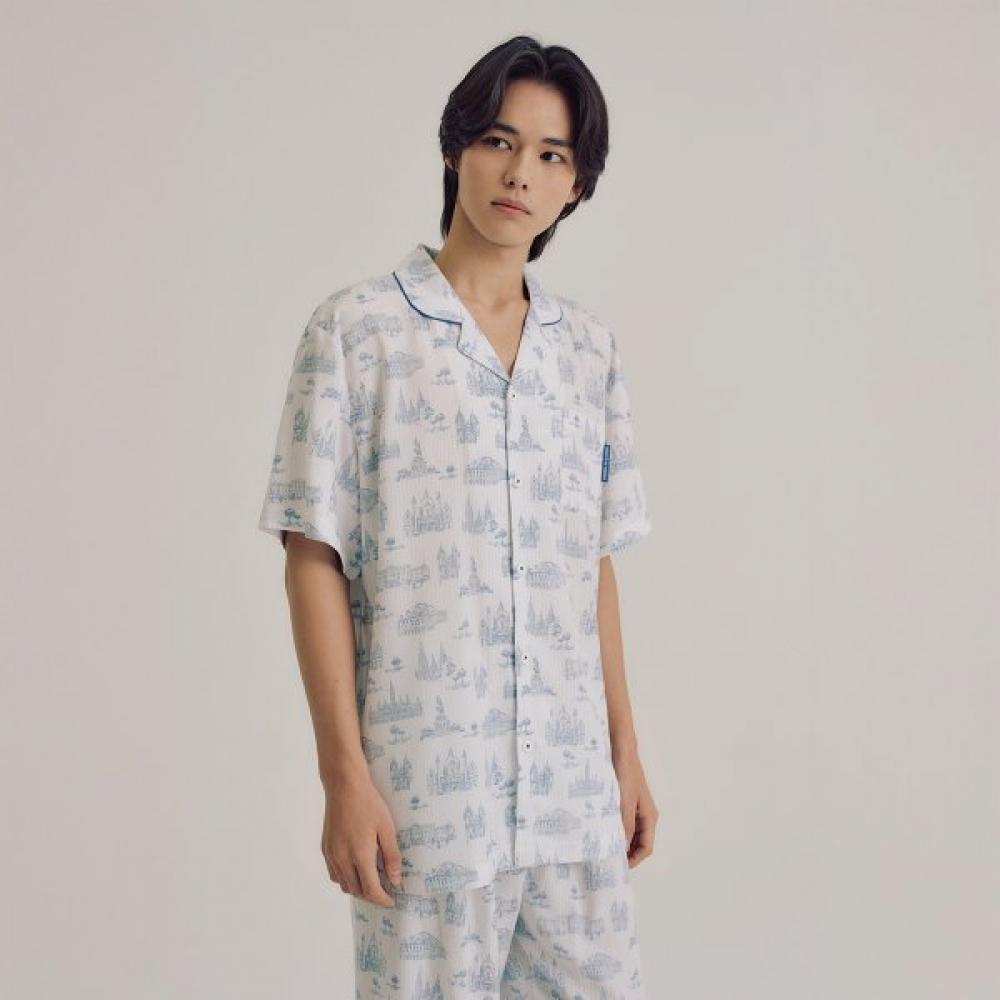 Orcite Men S Pajama Set Short Sleeve + 9 pantS H027
