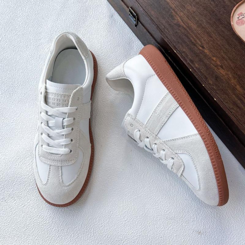 New leather women's shoes sports versatile single shoes women's autumn white shoes women's casual flat tide