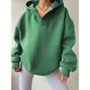 Autumn Winter European American Women's Sweatshirt Solid Color Long-sleeved Hooded Loose