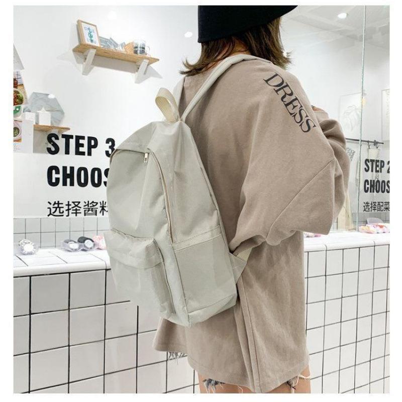 large-capacity Harajuku backpack junior high school student college student high school backpack male high school student solid color
