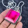 Pink Rubillite Gemstone Handmade 925 Sterling Silver Jewelry Pendant 1.89" M-3225