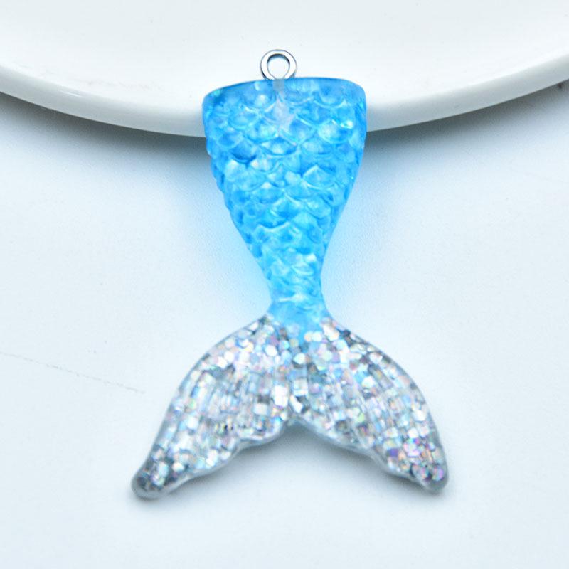 Mermaid Sequin Tail Keychain Necklace Pendant