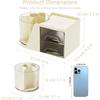 SAYEEC Rotating Desk Organizer with 2 Drawer 6 Slots Multi-Functional Pencil Pen Holder Desktop Makeup Organizer Stationery Accessories Storage Box