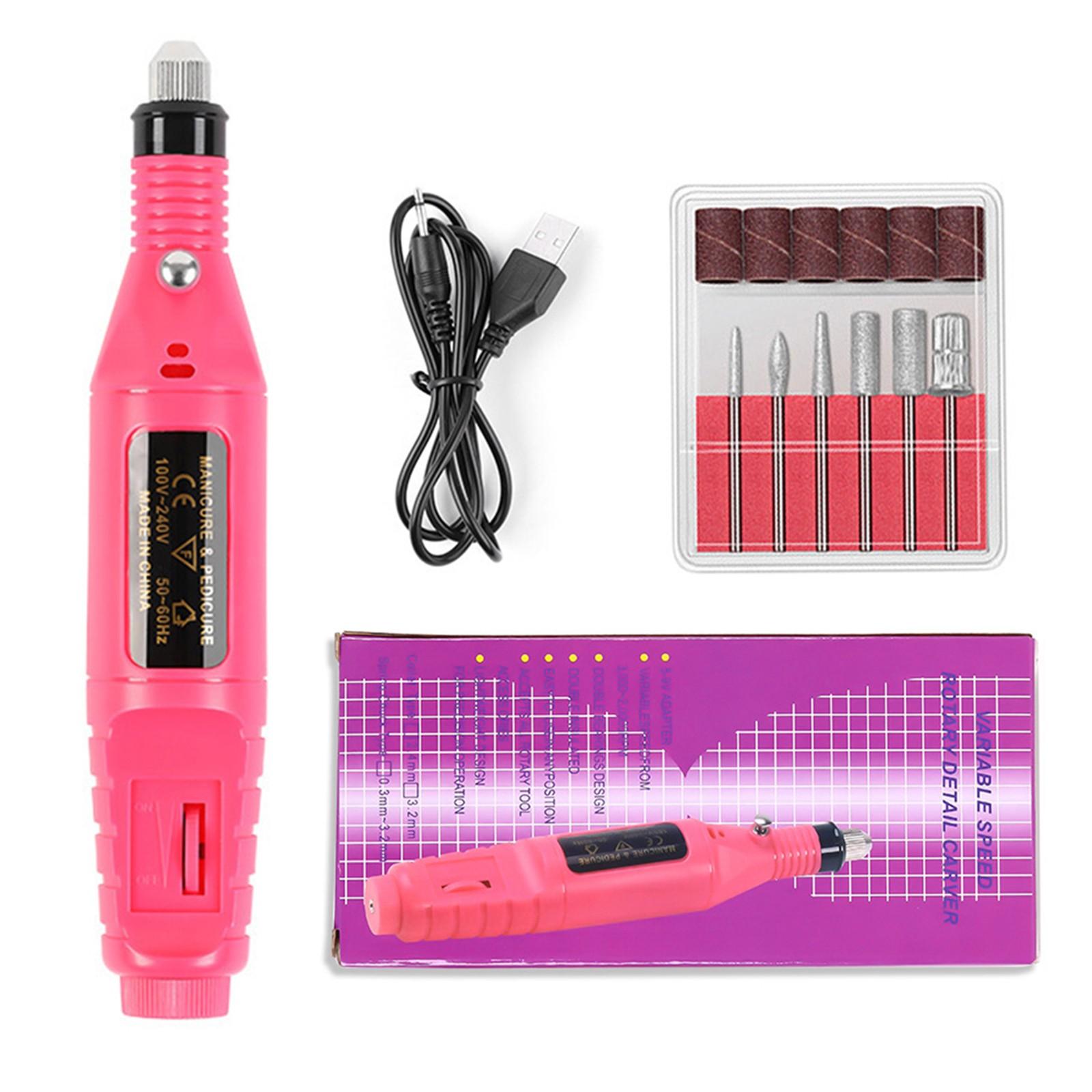 

Маникюрная шлифовальная машинка 20000 об/мин с защитой от скатывания, удобная ярко-розовый