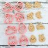 8Pcs Cookies Cutter Rabbit Egg Dough Stamp Plastic 3D Bunny Cartoon Pressable Biscuit Mold Easter Kitchen Baking Pastry Bakeware