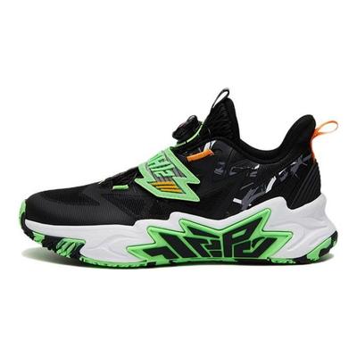 Cement Nemesis Non-Slip Wear-Resistant Low-Top Basketball Shoes Kids Sneakers Black Green Orange 312321124H-8