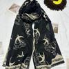 New Xiangyun Swallow Jacquard Warm Shawl for Women Autumn and Winter Thickened Warm Double Sided Different Color Scarf
