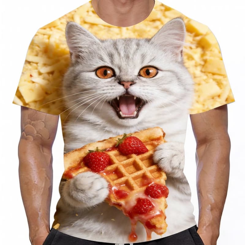 

Men s Retro 3D Graphic Print T-Shirt - Perfect for Daily Wear and Vacation XL