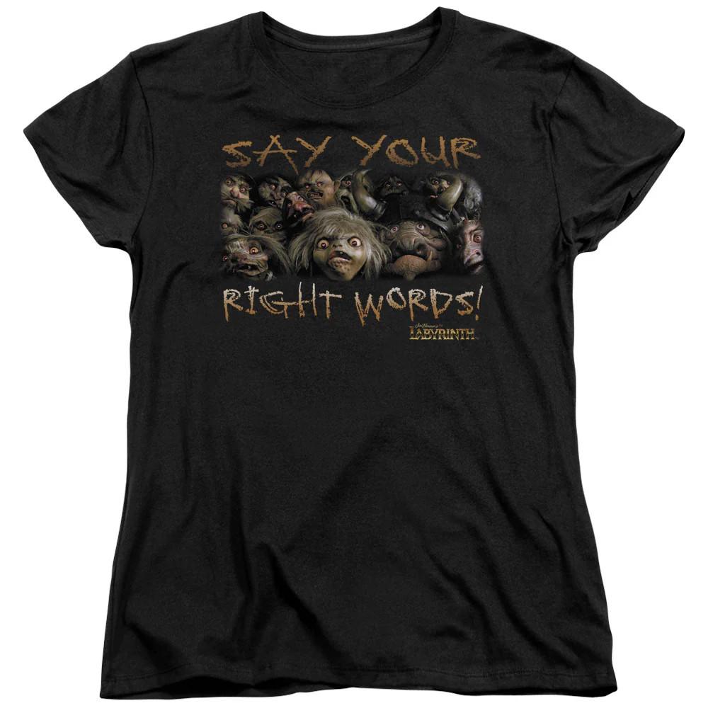 

Labyrinth Say Your Right Words Womens T Shirt Black 4XL
