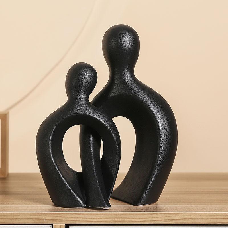 Abstract Figures Living Room TV Cabinet Ceramic Couple Cross Decoration Home Decor Modern Wine Cabinet Entrance Bookshelf Decor