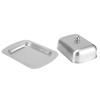 Butter Dish Stainless Steel Dessert Bowl Cheese Bread Box W  Handle Cover Kitchen Accessories