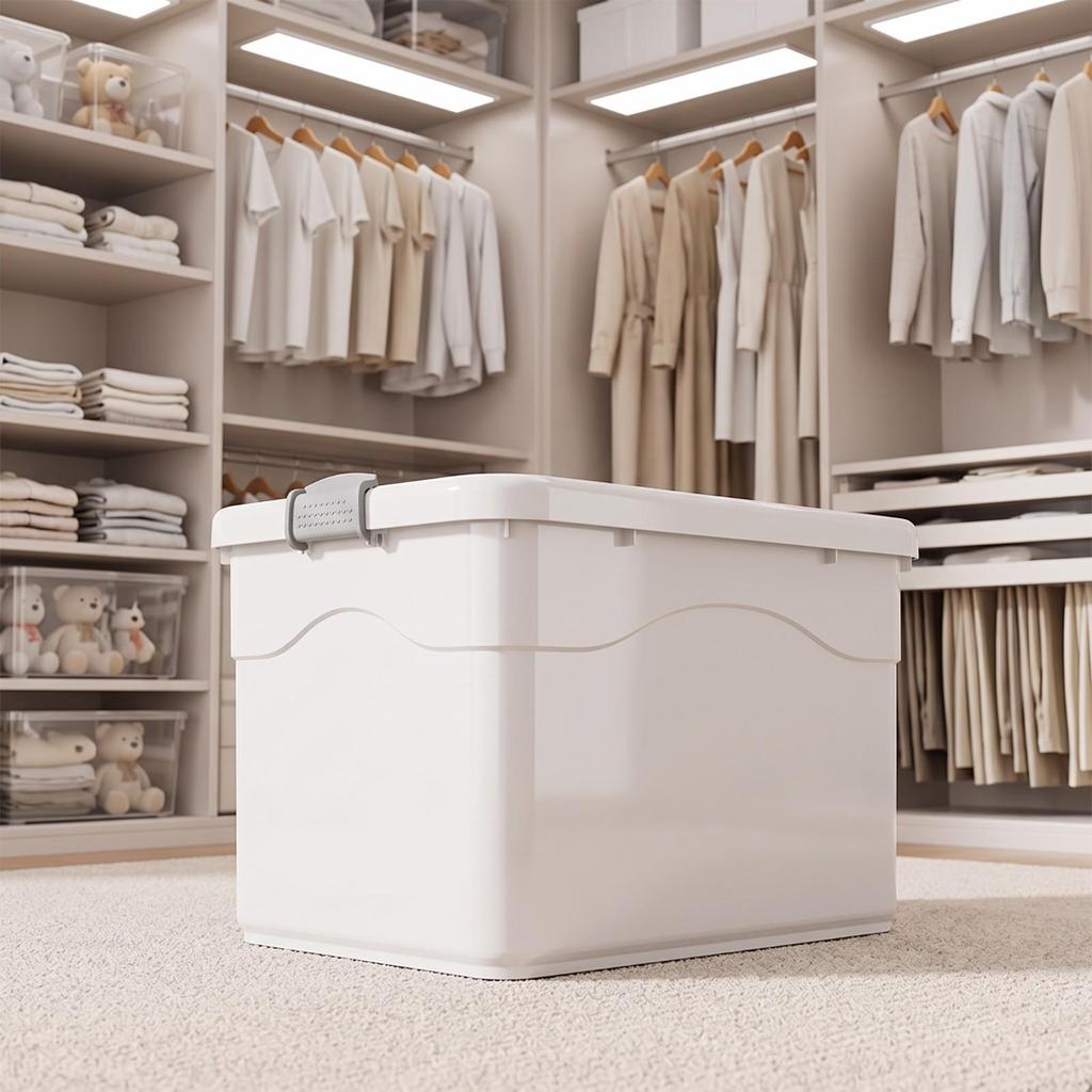 Storage Box with Wheels Dustproof Lid Long-Lasting for Moving