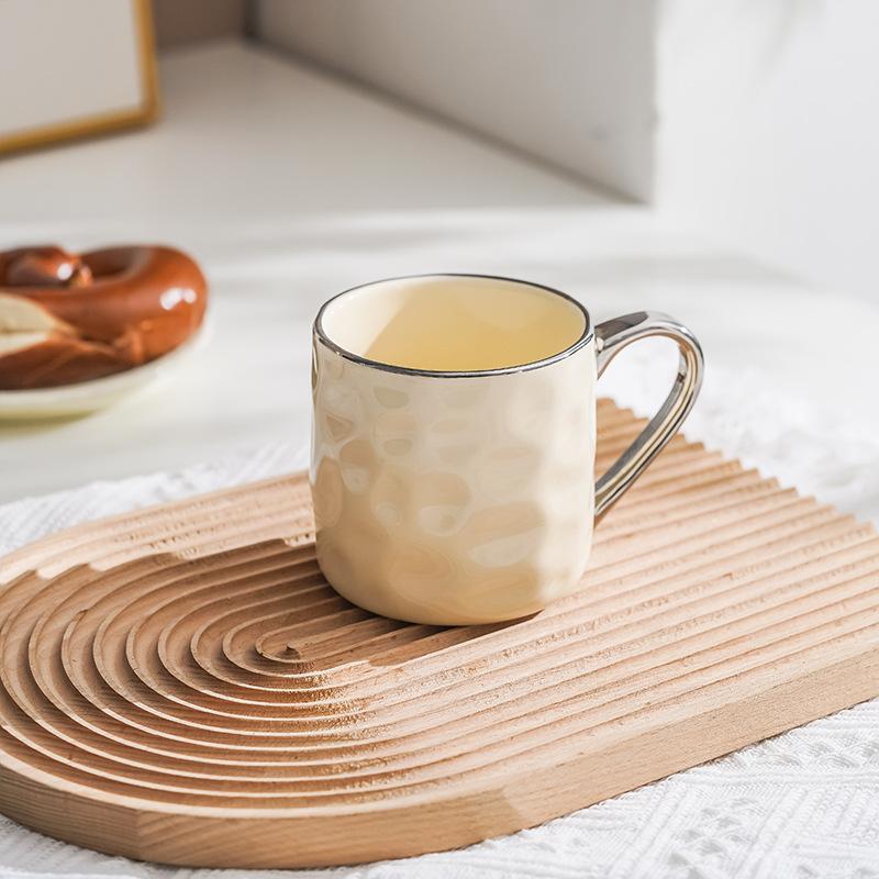 Chaozhou Ceramic Cups High Appearance Level  Ins Style Breakfast Cups Cream Style Couple Water Cups Simple Household Mugs