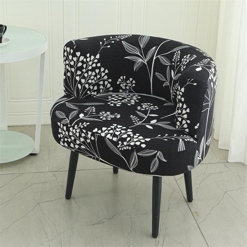 Large Curved Chair Seat Cover Elastic Low Backrest Chair Cover Universal Makeup Stool Cover Living Room Bedroom Lazy Sofa Covers
