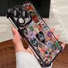 Evil Eye Glossy Heart Pattern Electroplate AntiDrop Phone Case For iPhone 16 Pro Max 15 14 Plus 13 12 11 17 Air 16E Clear Cover