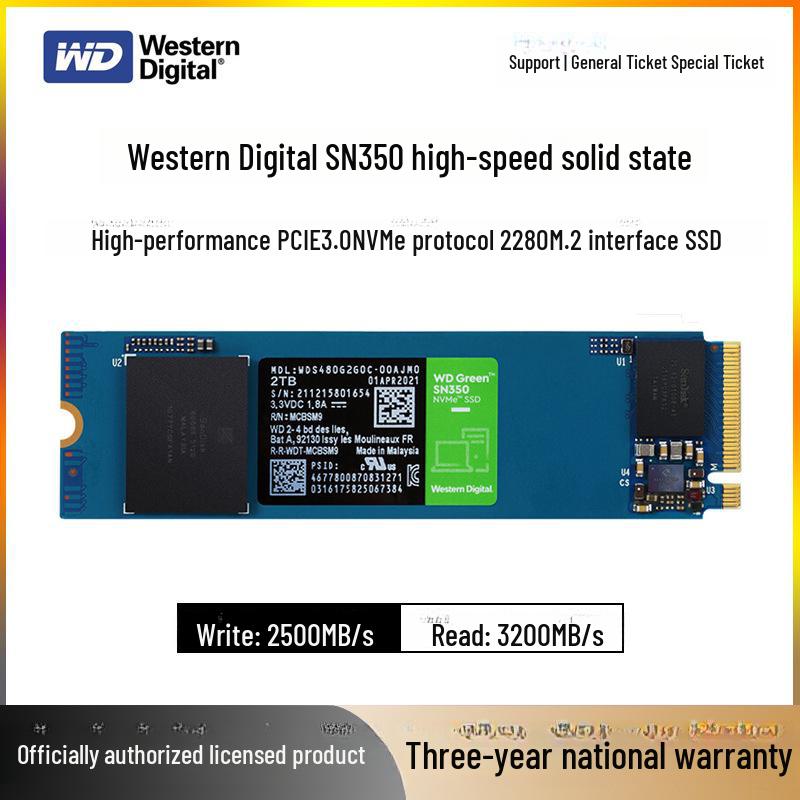 

WD SN350 NVMe M.2 SSD, 240 ГБ/500 ГБ/1 ТБ для ноутбука и настольного ПК 500G Green