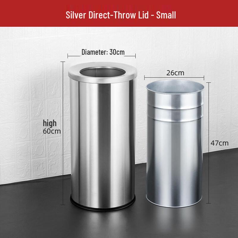 Stainless Steel Round Outdoor Trash Can