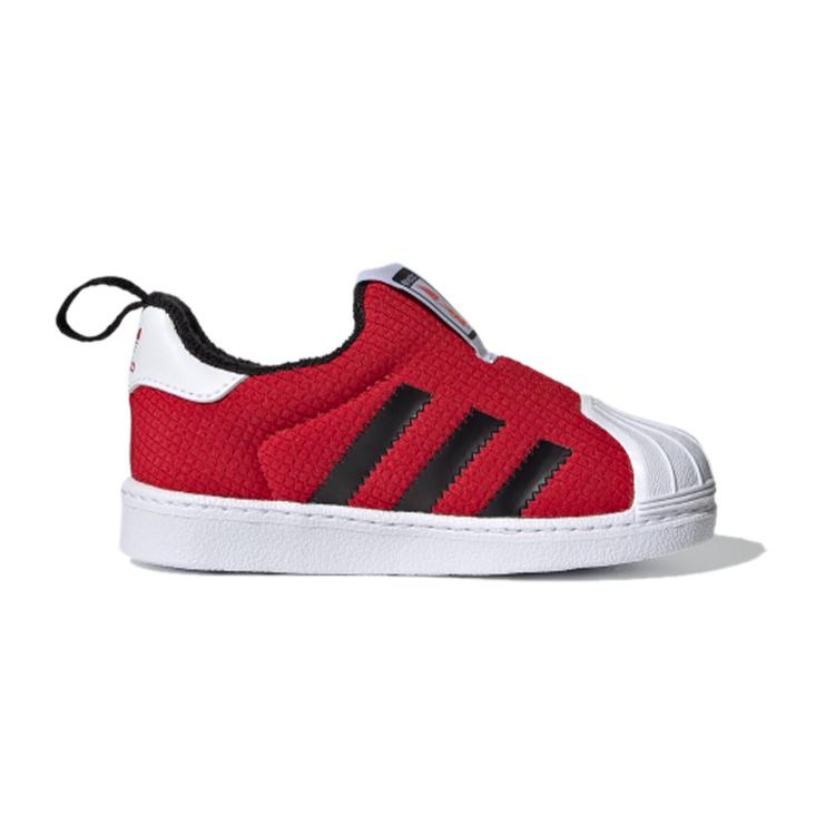 adidas Originals SUPERSTAR 360 Fleece Lined Breathable Low Top Skateboard Shoes Red Infant And Toddler FX4869