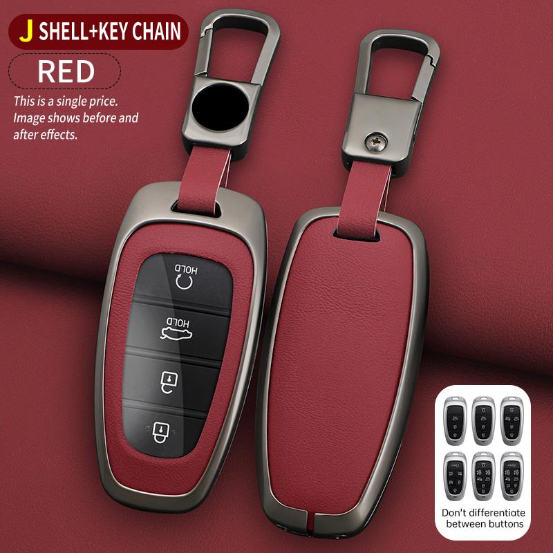 4 5 7 Button Zinc Alloy Leather Car Key Case For Hyundai Sonata Sel Ev 6 Ev 8 Ioniq 5 Nexo Dn8 Tucson Santa Fe Nx4 Staria Ioniq
