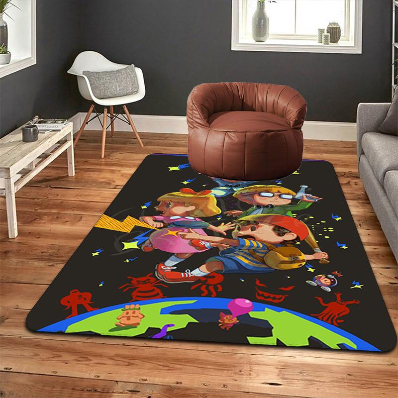 Retro Video Game Characters Rug Floor Mat for Living Room or Bedroom Soft and Comfortable Carpet a Gift for Birthday and Holiday.