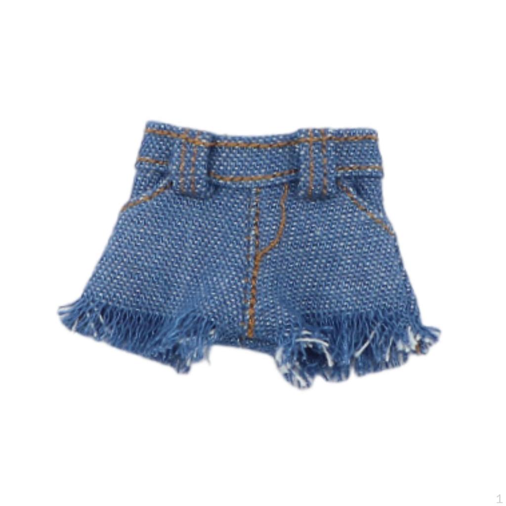 1/12 Denim Shorts Doll Jean Outfit Fashionable Accessory, Costume for 6 Inch Action Figures