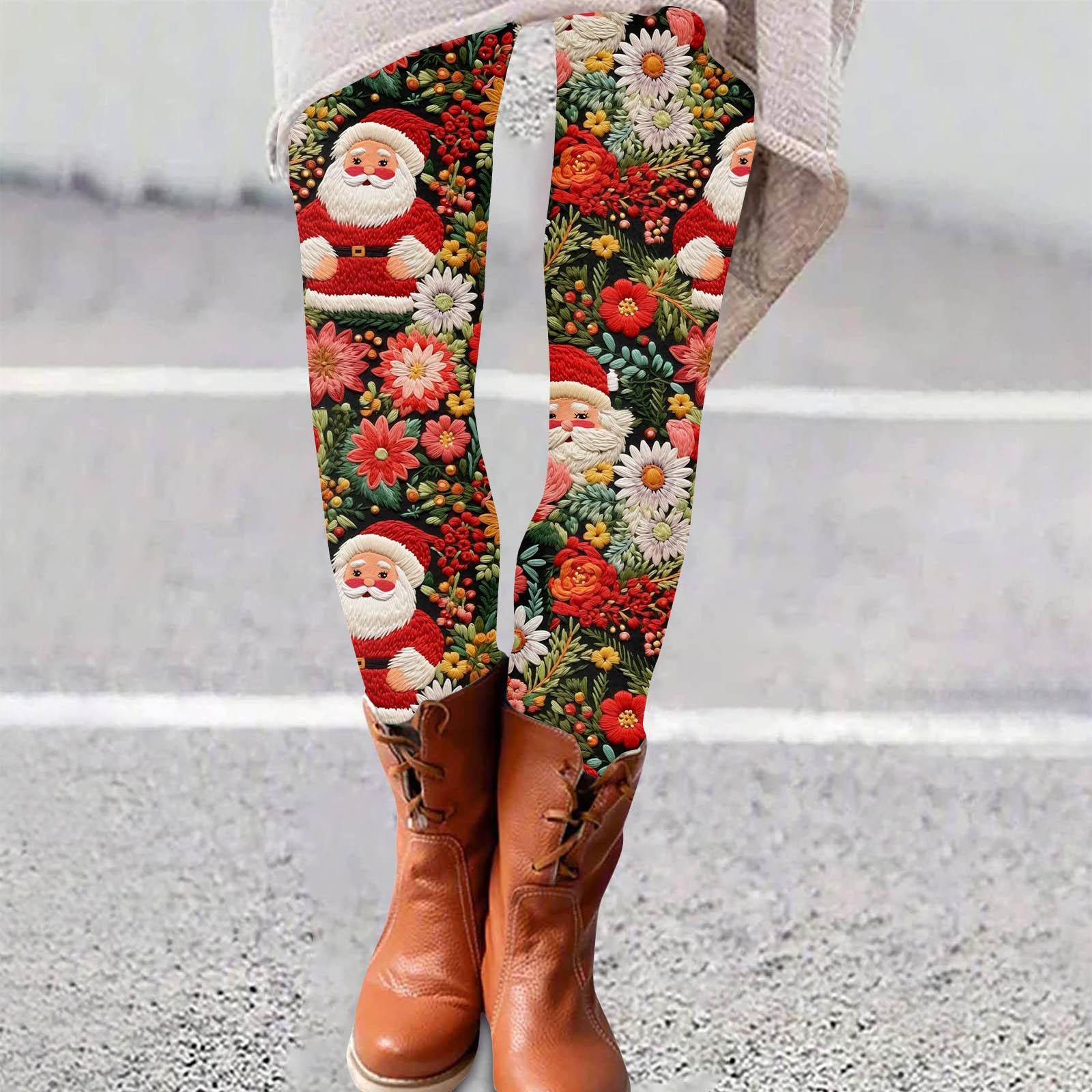 

Женские брюки с рождественским принтом, эластичные, мягкие, повседневные, домашние, спальные брюки XXL зелёный