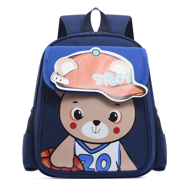 Cute Cartoon Bear Kids Backpack With Arch Straps For Comfortable Carrying Ideal For Preschool
