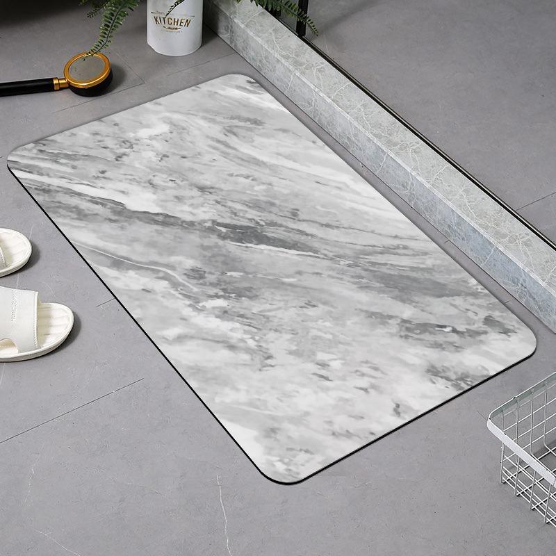 Marmor-Print Badematte Badezimmer Rutschfest Duschfußmatten Saugfähig Schnelltrocknend Toilettenmatten Teppich Fußmatte Waschbar Leicht zu Reinigen