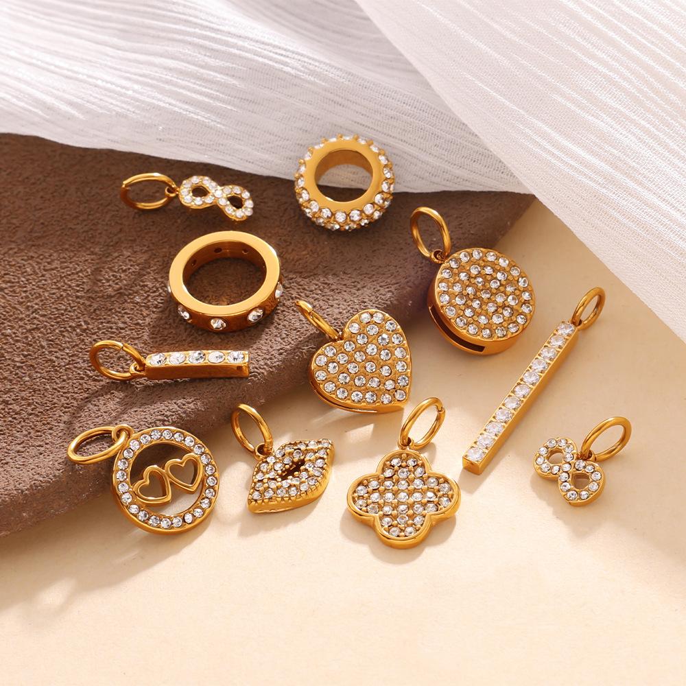 Exquisite Shining Diamond-Encrusted Gold Pendant, High-End Temperament, Light Luxury Earrings, Necklaces, Jewelry Accessories