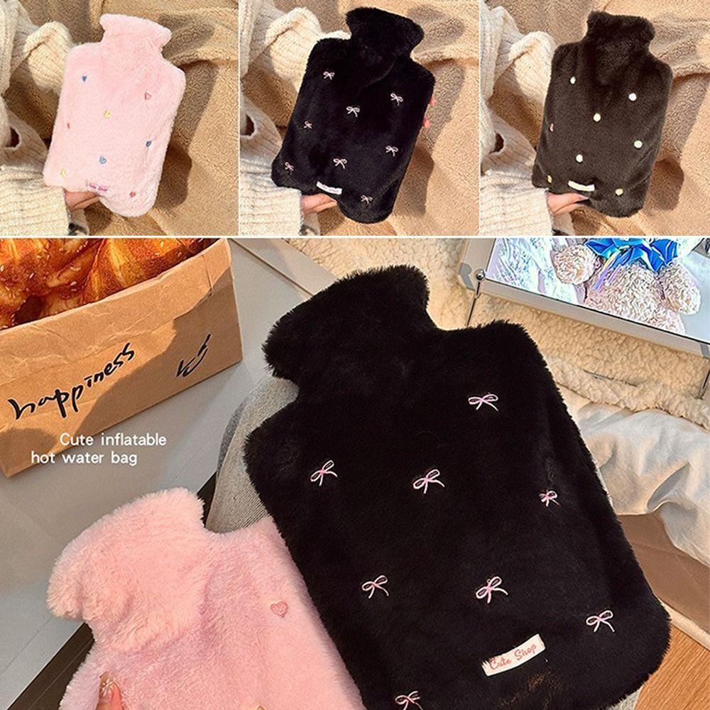 2000ML Hot Water Bottle Plush Belly Warmer Portable Hand Warmer Winter