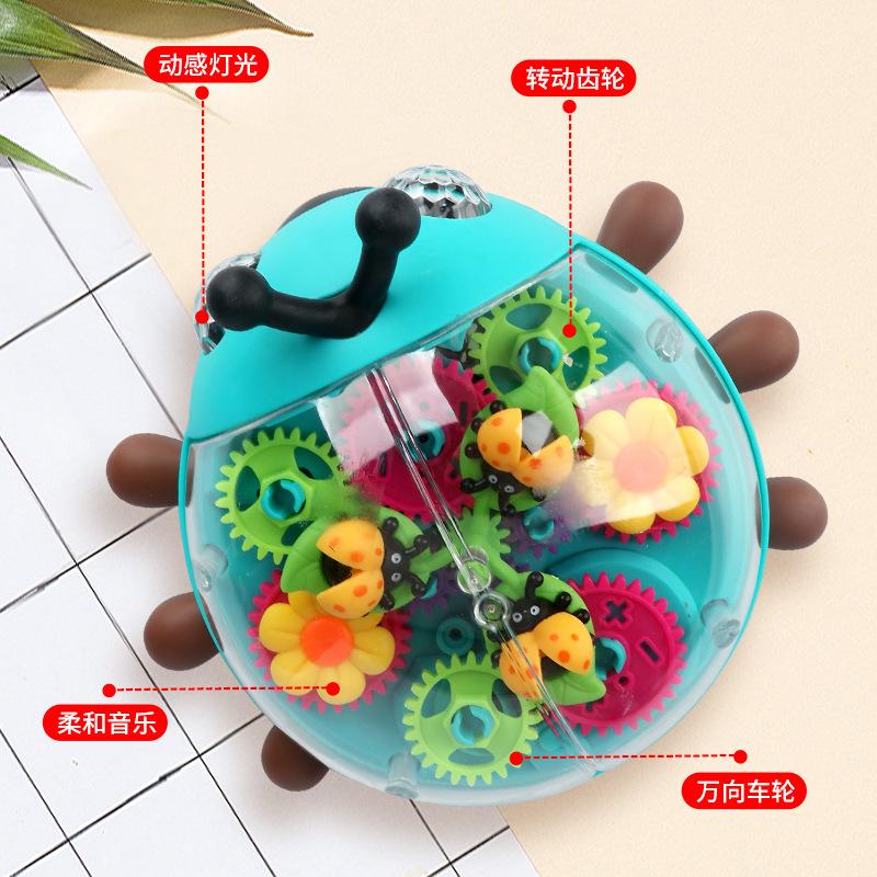 Electric Gear Beetle Universal Walking Music Light Insect Toy Children's Puzzle
