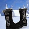 Winter Women Boots Casual Warm Fur Mid-Calf Boots Shoes Women Slip-On Round Toe Wedges Snow Boots Shoes Muje Plus Size