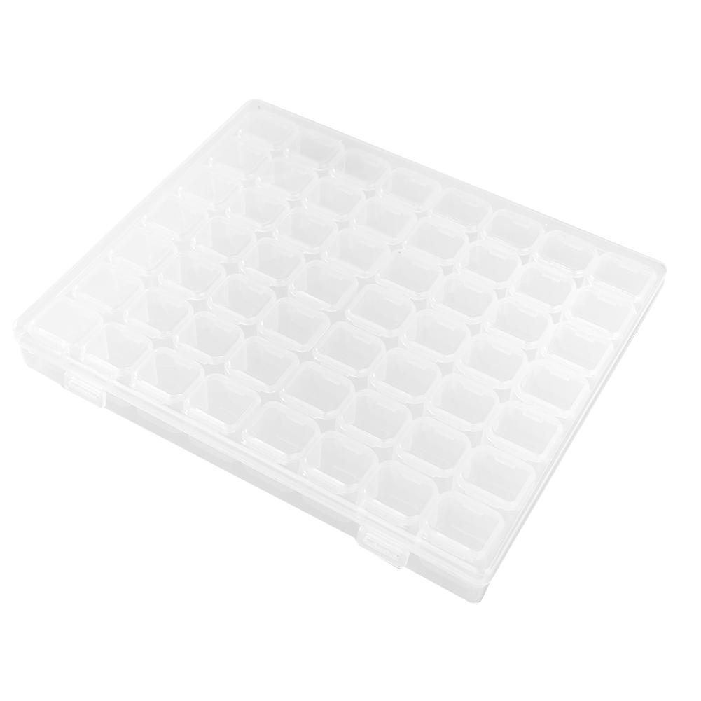 56 Slots Plastic Nail Art Accessory Decorations Jewelry Rhinestone Storage Organizer Box