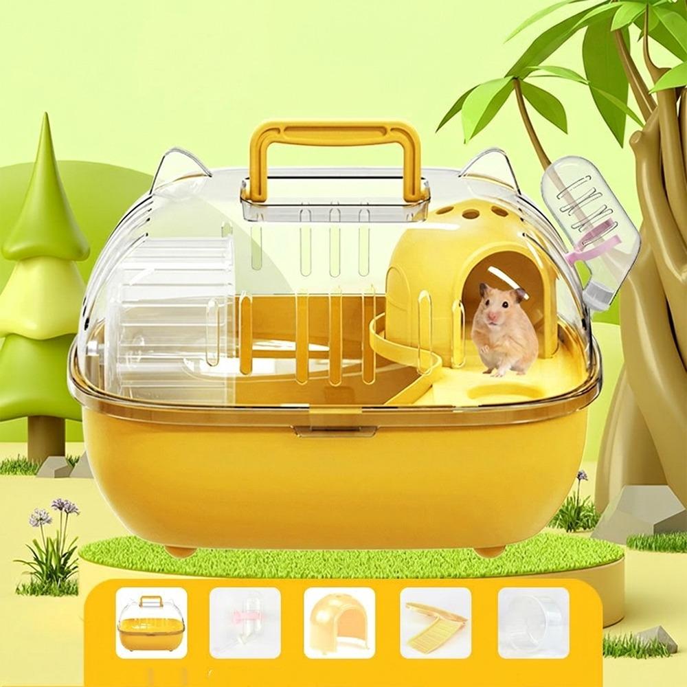 Transparent Cover Hamster Carrier Box Large Space Hamster Habitat Travel Hamster Cage  Car Outing