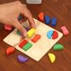 Kid Toys Wooden 3D Puzzles Geometry Shape Plate Colorful Educational Toy Brain Game Montessori Toys Educational For Children